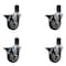 Service Caster 4'' Thermoplastic Rubber Swivel 1-5/8'' Expanding Stem Caster Set with Brake, 4PK SCC-EX20S414-TPRB-PLB-158-4 - alternate 1